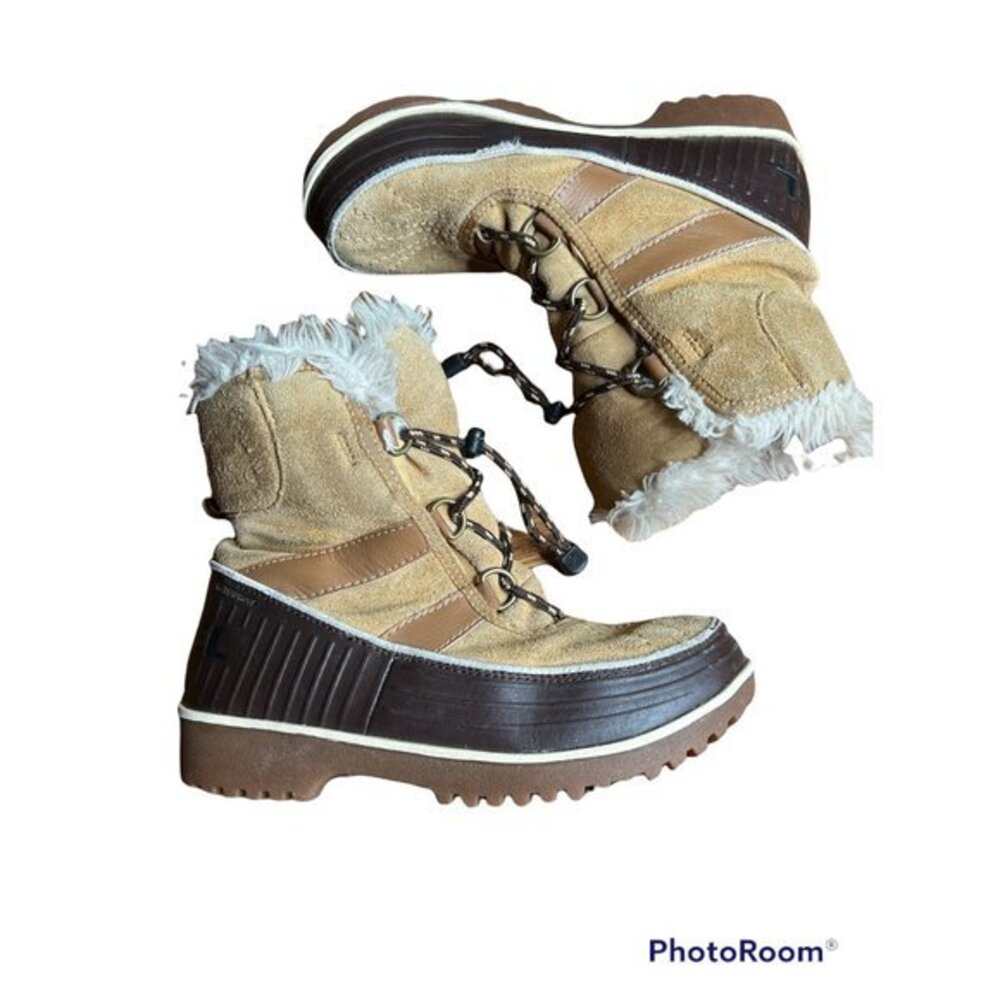 Sorel Brown / Tan Fur Winter Duck boots size 3 child